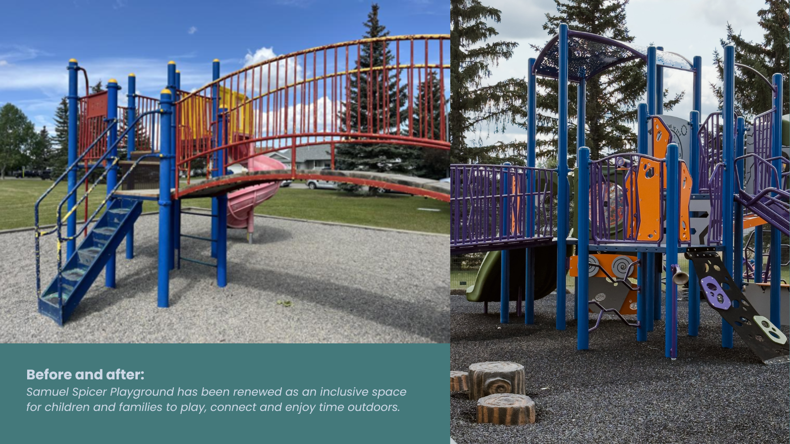 before and after of the park