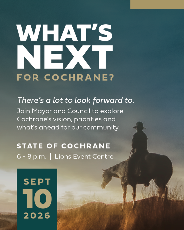 Whats next for cochrane event details graphic with man of vision