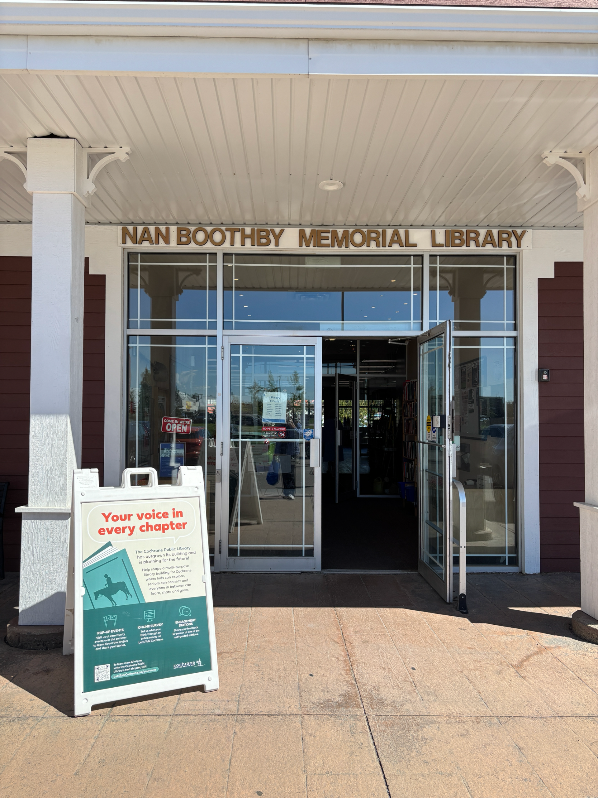 Sign at library 