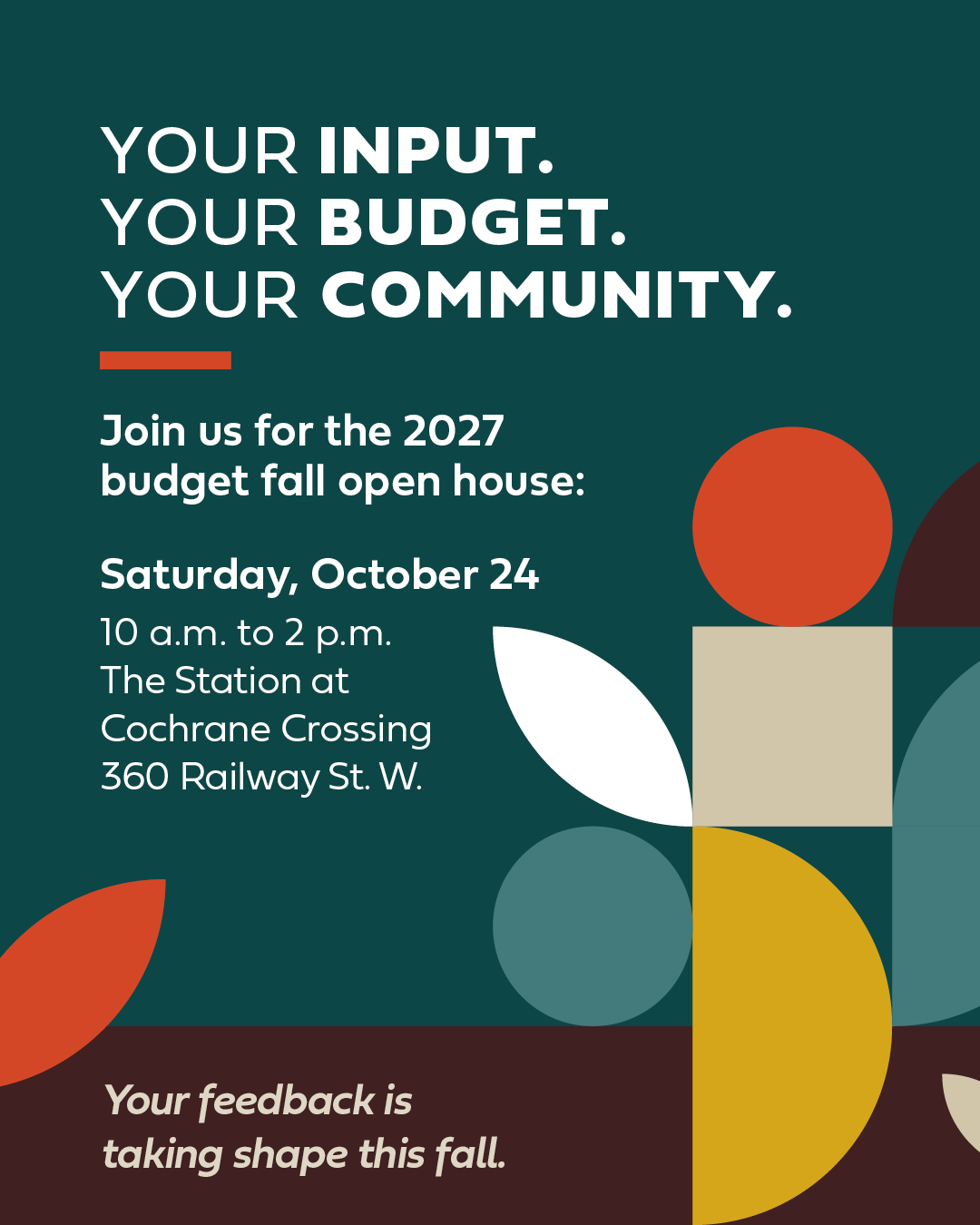 Fall budget open house graphic